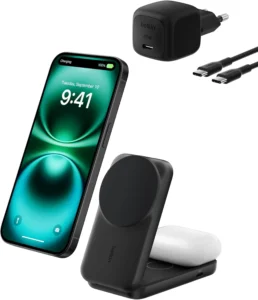 Belkin UltraCharge, carregador magnético 2 em 1 Qi2 de 25 W