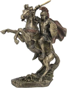 Unicorn Studio, escultura de Alexandre, o Grande, a cavalo