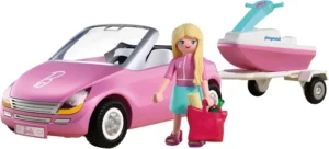 PLAYMOBIL Barbie Cabrio Descapotável com Reboque e Mota Aquática