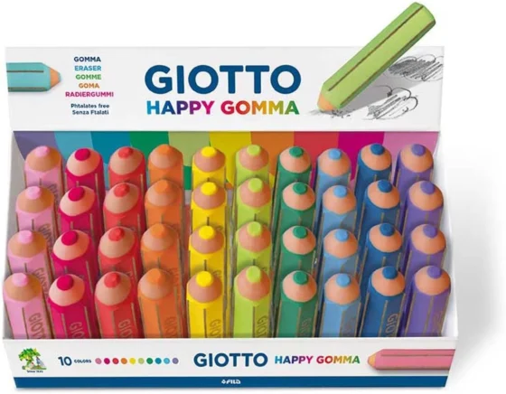 Giotto Happy Gomma, 40 borrachas multicolor
