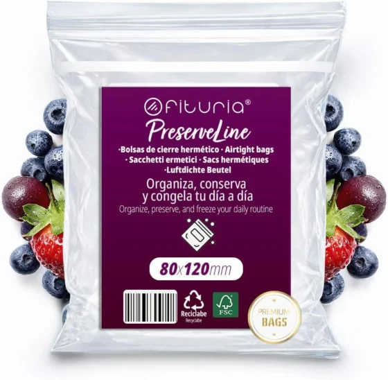 Ofituria, sacos ZIP transparentes 80 x 120 mm, 200 unidades