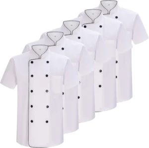 MISEMIYA Confezione 5 Unità Giacche Da Chef Mz-5-8421b Chef's Jacket