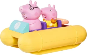 TOMY Peppa Pig Pull and Go Pedalo, barco de banho +18 meses