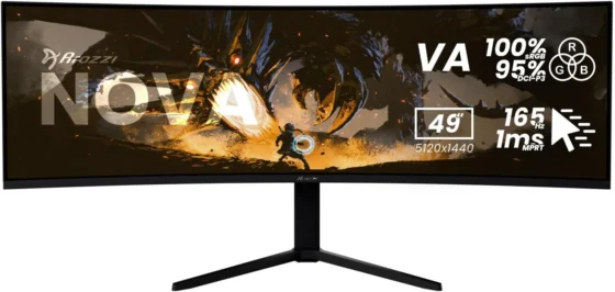 Arozzi Nova 49" Monitor Gaming Curvo VA DQHD 5120 × 1440, 165 Hz