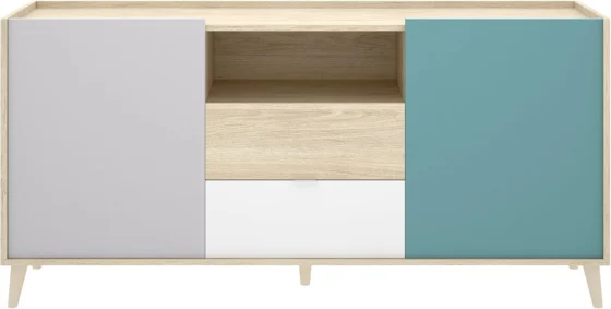 DEKIT Nova, aparador de 155 cm com 2 portas e 2 gavetas