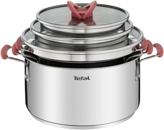 Tefal Optispace, conjunto de 3 panelas, 18/20/24 cm