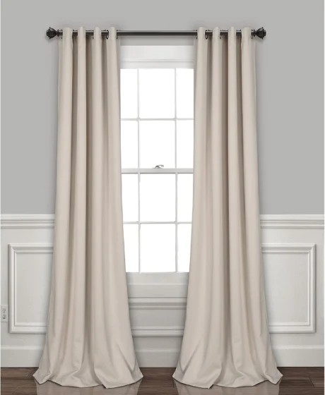 Lush Decor Par de painéis de cortinas opacas isoladas com furos, trigo