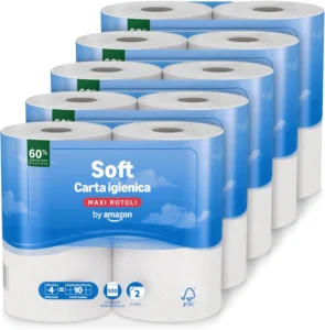 by Amazon Papel higiénico, acolchoado de 2 camadas, macio e delicado