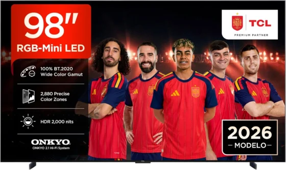 TCL 98RM7L 98 polegadas RGB-Mini LED 4K HDR10+ Smart TV, 2.000 Nits