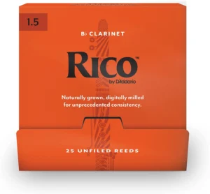 D'Addario Rico, palhetas para clarinete em Sib, n.º 1,5