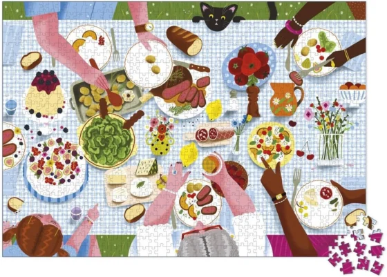 Janod, puzzle de 1000 peças com comida em família