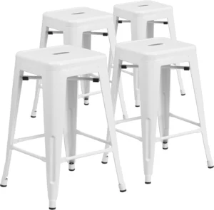 Flash Furniture, banco alto sem costas de 24", metal preto