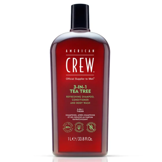 American Crew Tea Tree, champô 3 em 1 e gel de duche