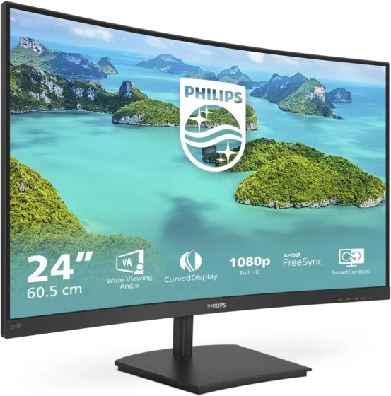 Philips Monitors 241E1SCA/00-24" Curved 1500R, FHD, 75Hz