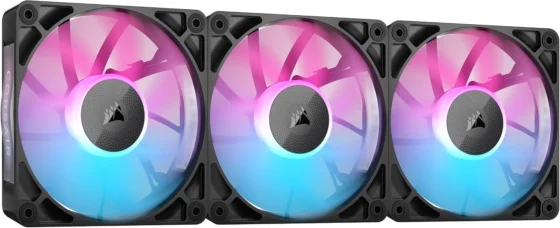 Corsair iCUE LINK RX120 RGB, ventoinhas PWM, pacote triplo
