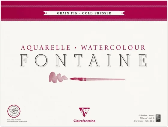 Clairefontaine Fontaine/Hadern, bloco de aguarela 42 x 56 cm