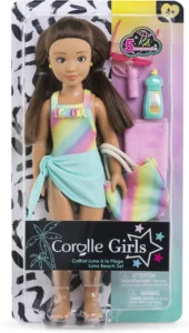 Corolle Girls Lua na praia, boneca de 28 cm, 5 acessórios