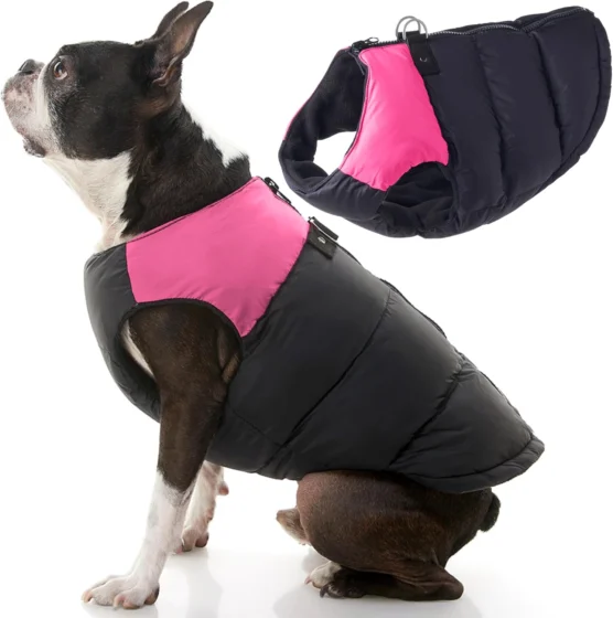 Gooby, colete acolchoado de inverno para cães pequenos, rosa