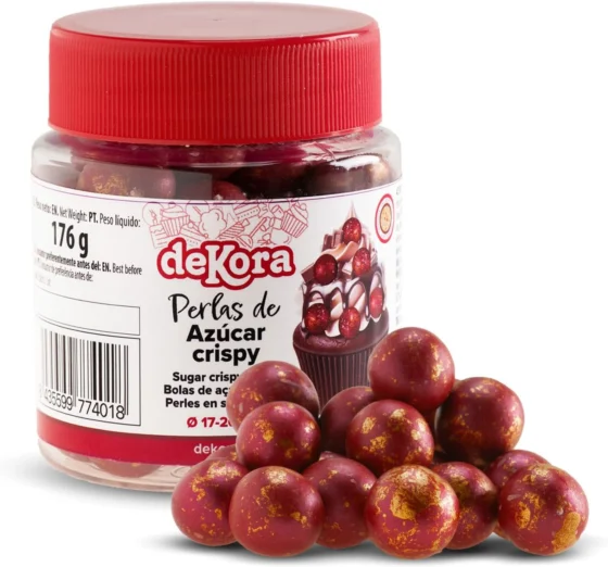 Dekora, pérolas de chocolate crocantes para bolos, 176 g