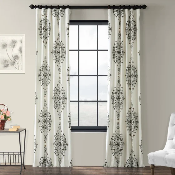 Half Price Drapes, cortina Kerala de algodão, 50 x 108