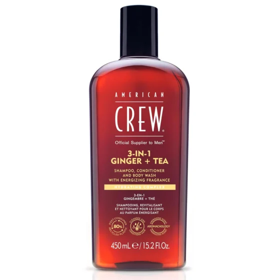 American Crew 3 em 1 Ginger + Tea, champô e gel de duche
