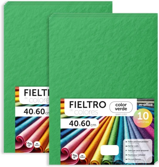 m-office, feltro verde para trabalhos manuais, 40 x 60 cm