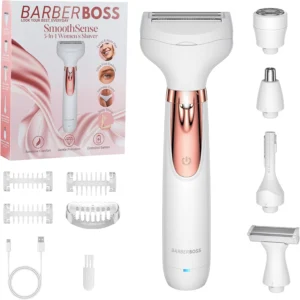 BarberBoss, máquina de barbear feminina 5 em 1, sem fios