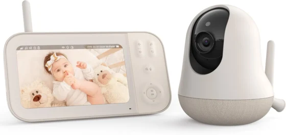 Nooie, monitor de vídeo para bebé, ecrã de 5 polegadas