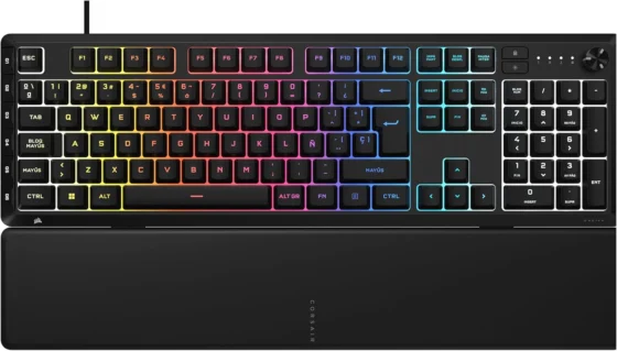 Corsair Skiff 100 Plus, teclado gaming com cabo RGB