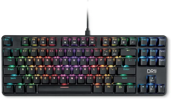 DR1TECH Raven, teclado mecânico gaming TKL com RGB