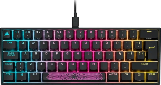 Corsair K65 RGB MINI 60% Teclado Mecânico com fio para Jogos, PC