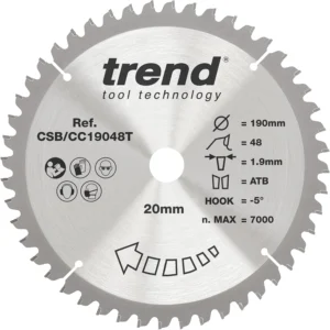 Trend CraftPro, lâmina de serra TCT 190 mm, 48 dentes