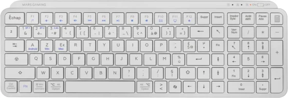 Mars Gaming MK-SILENKEYS, teclado gaming sem fios em francês