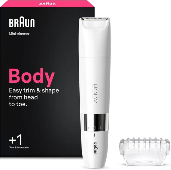 Braun Mini, aparador corporal BS1000 para mulher, branco