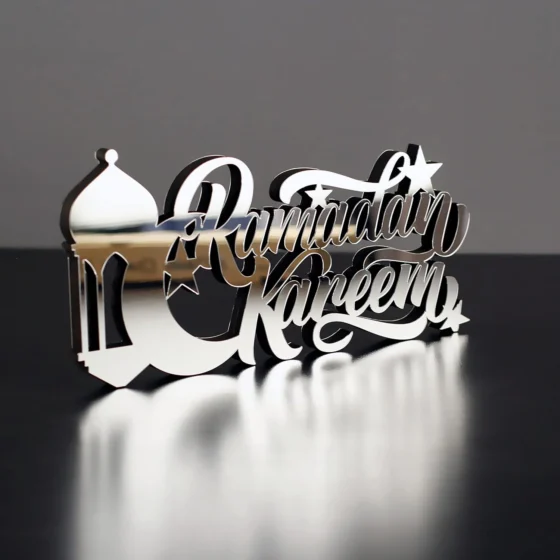Iwa Concept, decoração de mesa islâmica em acrílico prateado