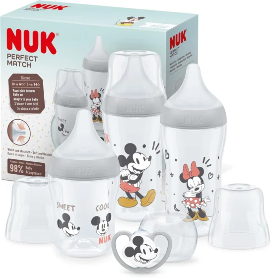NUK Perfect Match Kit de 3 biberões 0-6 meses, com chupeta