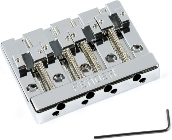 Fender HiMass, ponte para baixo de 4 cordas, cromada