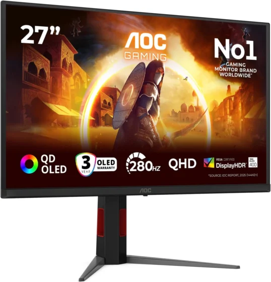 AOC Q27G4ZD, monitor gaming QD-OLED de 27 polegadas