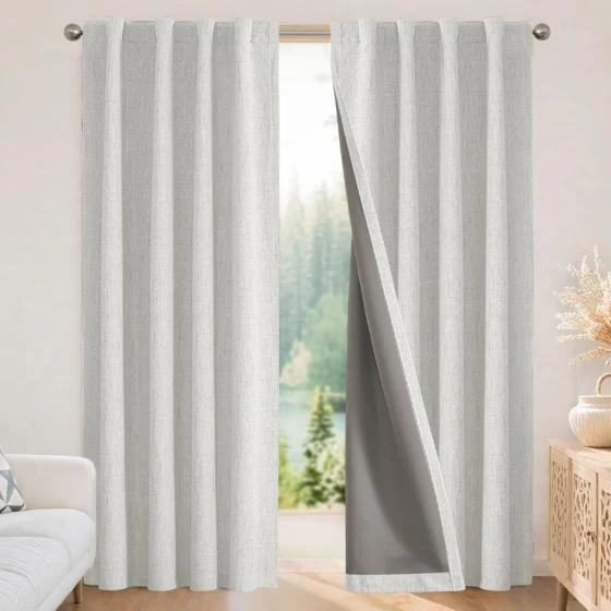 JOYDECO Cortinas 100% opacas para quarto, isolamento térmico