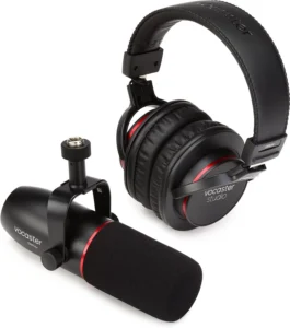 Focusrite Vocaster Broadcast Kit, microfone e auscultadores
