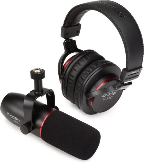 Focusrite Vocaster Broadcast Kit, microfone e auscultadores