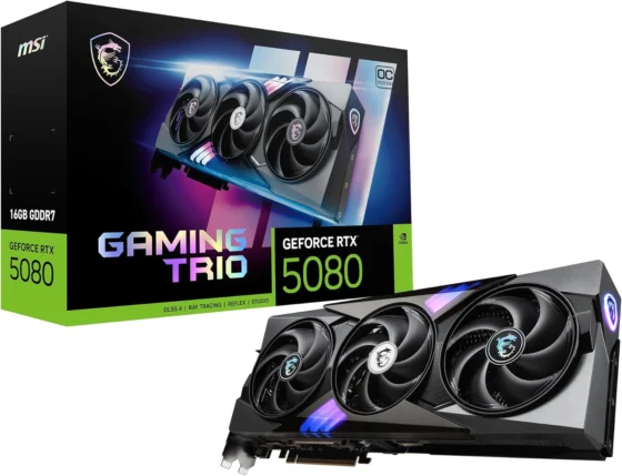 MSI Gaming RTX 5080 16G Gaming Trio OC Placa gráfica 16 GB GDDR7