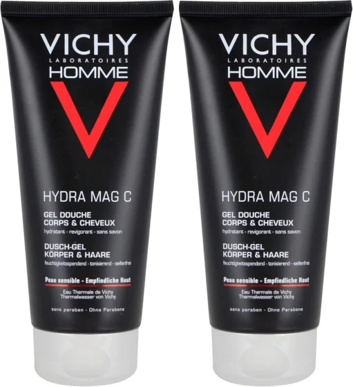 Vichy Homme Hydra MAG-C, gel de banho, 2 x 200 ml