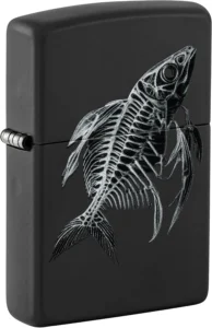 Zippo, isqueiro recarregável com peixe esqueleto