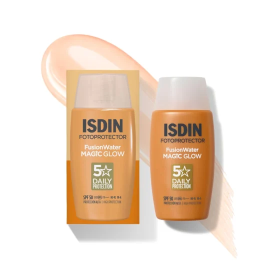 ISDIN Fusion Water MAGIC Glow, protetor solar facial SPF 50
