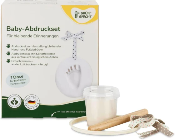 GRÜNSPECHT Kit de impressão de bebé orgânico 1 lata, de nascimento