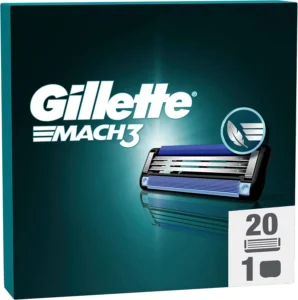 Gillette Mach3, lâminas de barbear para homem, 20 unidades