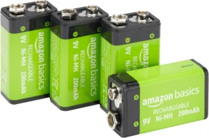 Amazon Basics, 4 pilhas recarregáveis 9 V NiMH, 200 mAh
