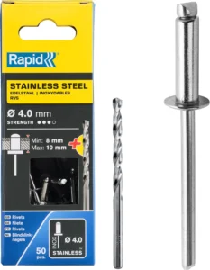 Rapid 5000395, rebites prateados de 4 x 14 mm