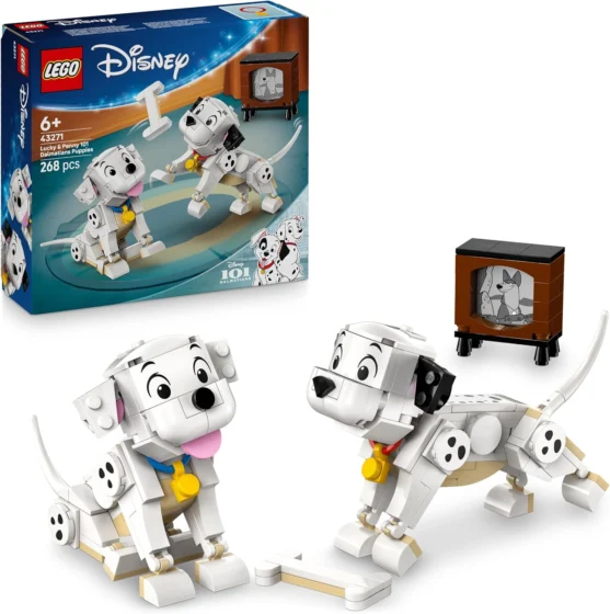 LEGO Disney Lucky e Penny 43271, figuras dos 101 Dálmatas
